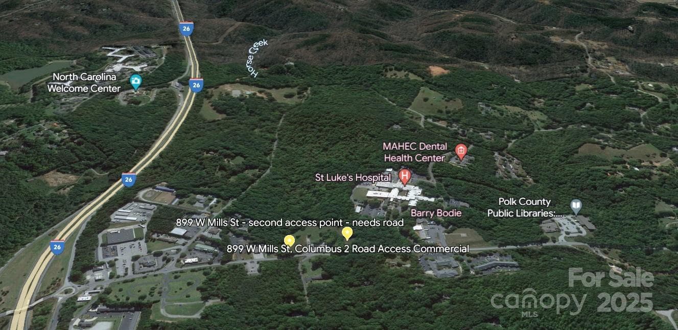 Aerial from Google Earth showing location - 0 W Mills Street, Columbus