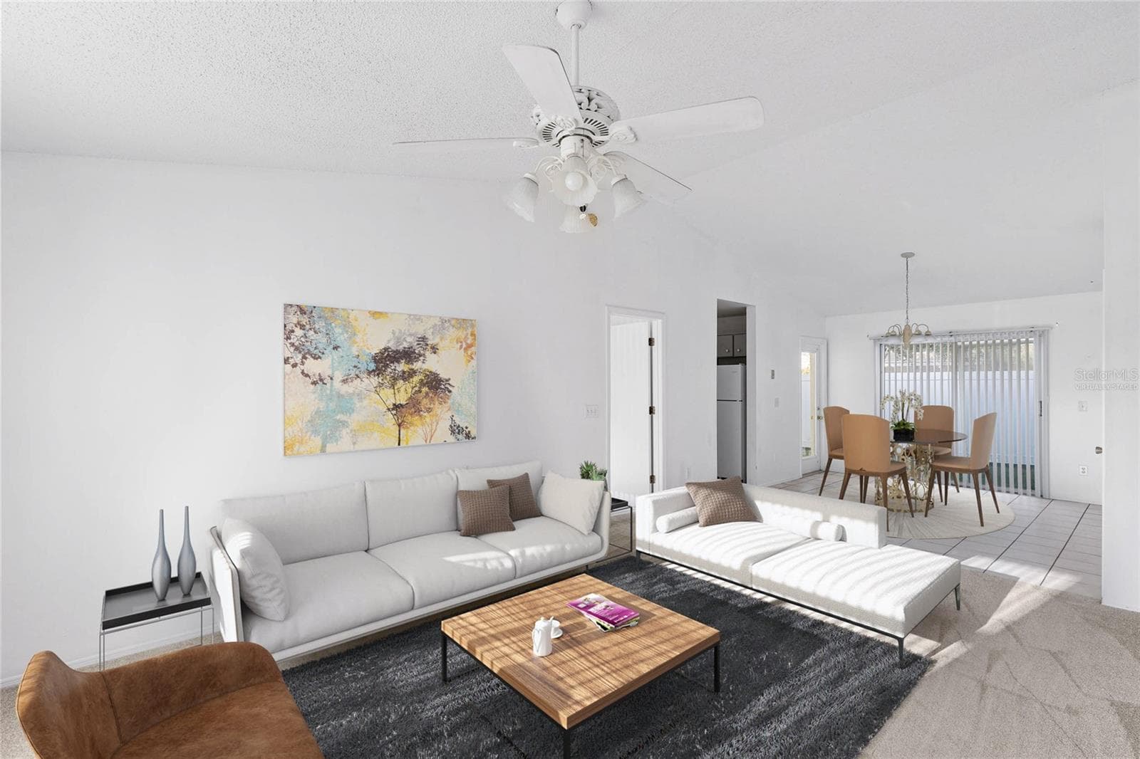 Virtually Staged Living Room - 1726 TROPICAL CT, TAVARES
