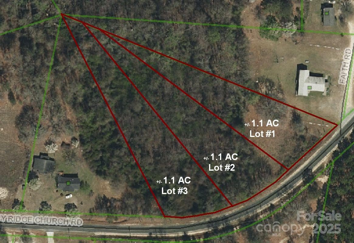 Lots 1, 2, & 3 - Not drawn 100% to scale. - TBD Sandy Ridge Church Road, Morven