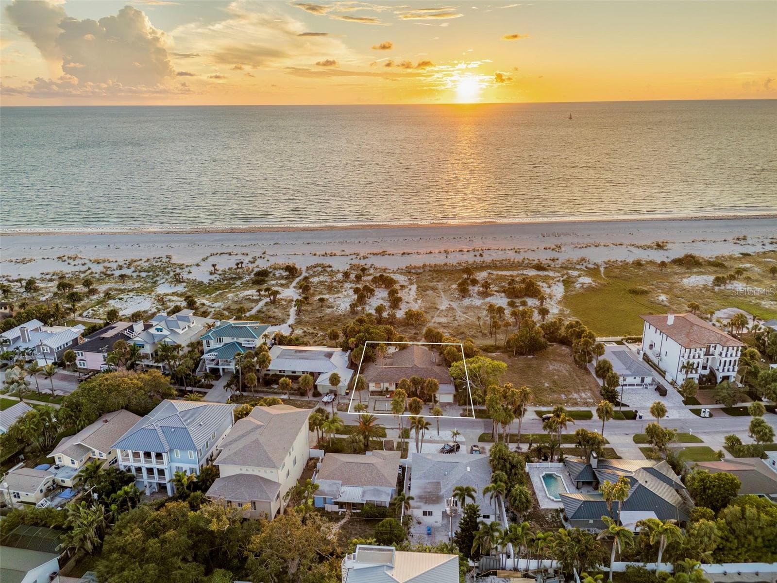 Aerial sunset view - 1024 ELDORADO AVE, CLEARWATER BEACH