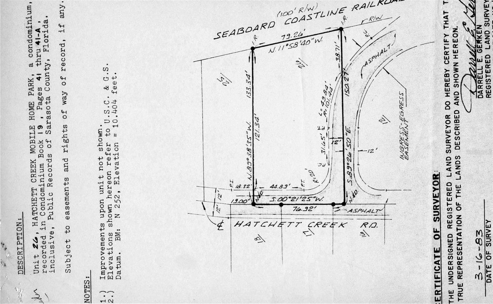 Original Survey - 30 HATCHETT CREEK RD, VENICE