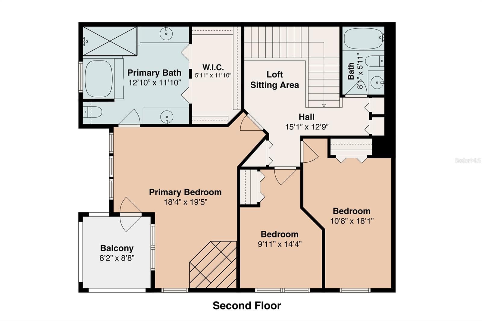 Second floor layout - 2757 VIA CIPRIANI #1114A, CLEARWATER