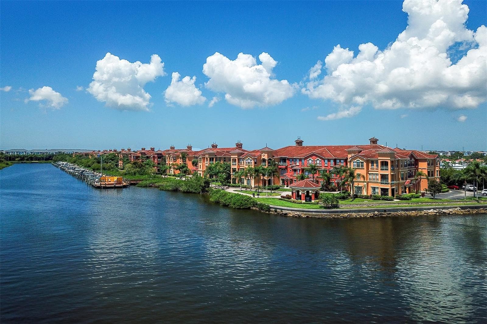 Aerial view of "The Point" and the gazebo in front of Bulding 13  from the water - 2757 VIA CIPRIANI #1114A, CLEARWATER