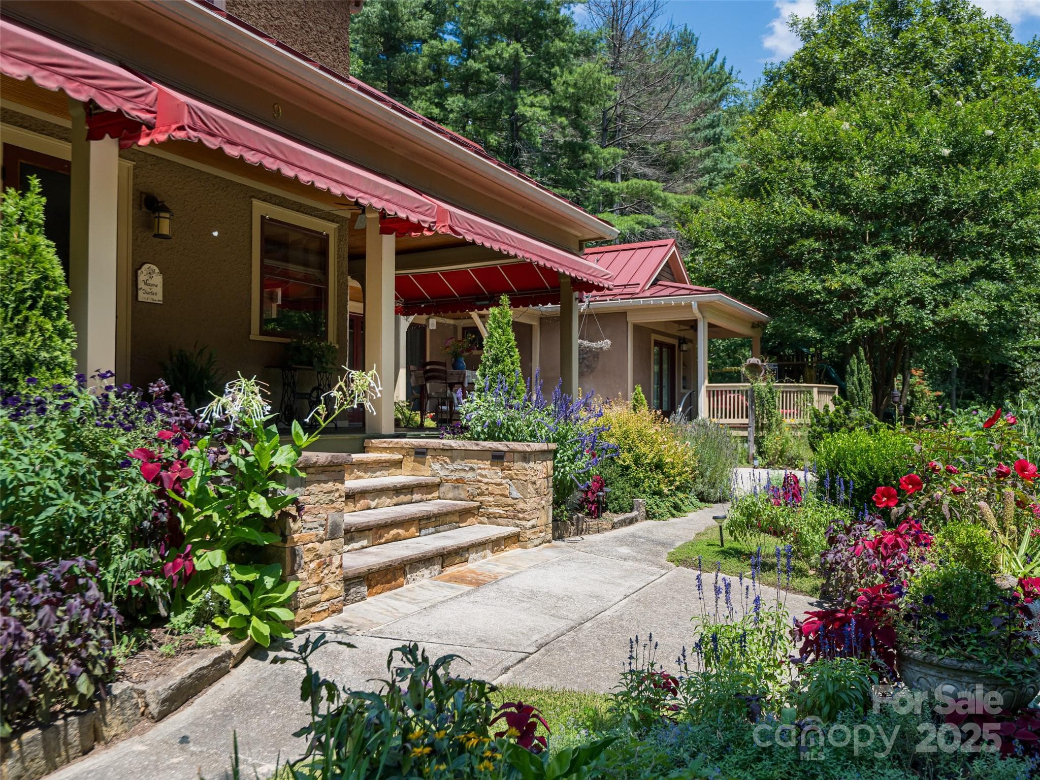 Lushly Landscaped Walkway to Entrance - Asheville