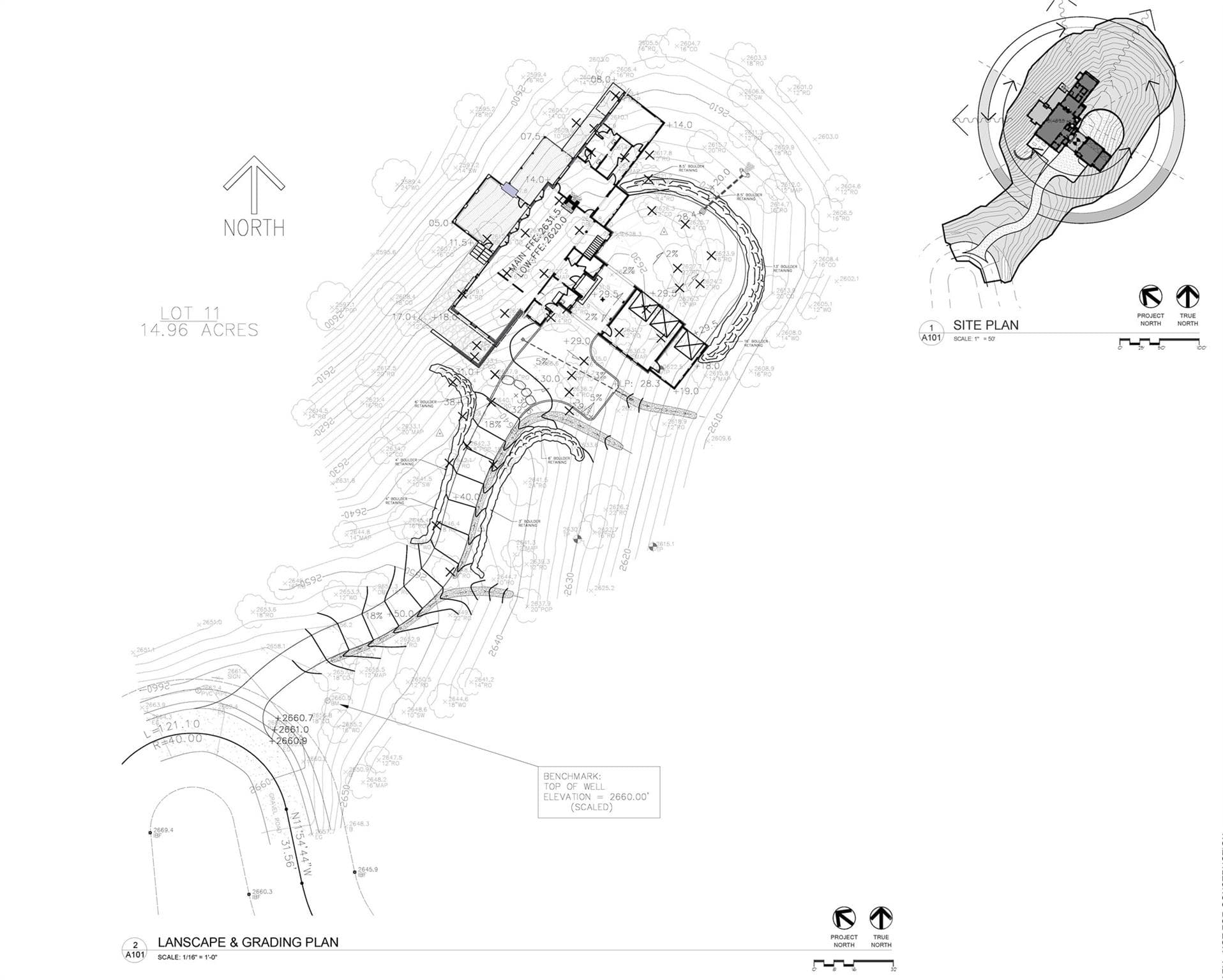 The owners have completed a topographic survey. Here, you can see where the the planned  house was to be located. - 11 Reserve Road, Pisgah Forest