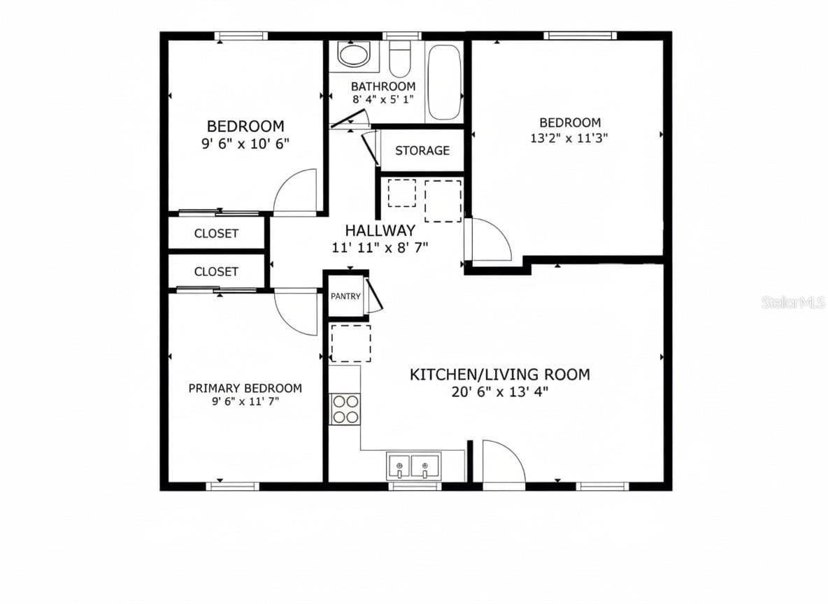 BOTTOM FLOOR PLAN - 9502 BANYAN AVE #A, TAMPA