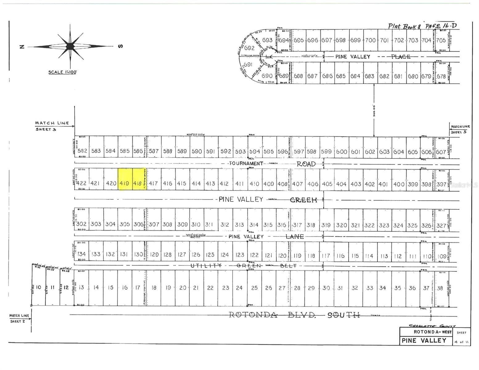 Plat Map - 155 & 157 TOURNAMENT RD, ROTONDA WEST