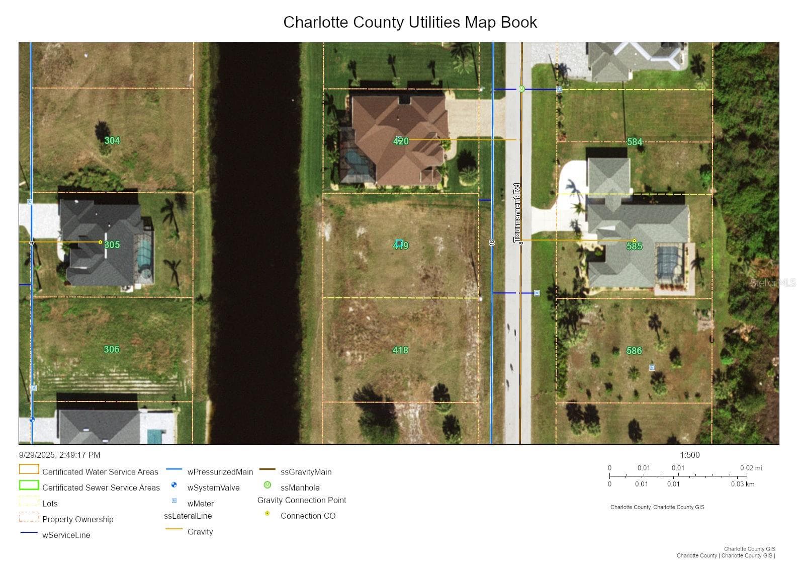 Utility Map - 155 & 157 TOURNAMENT RD, ROTONDA WEST