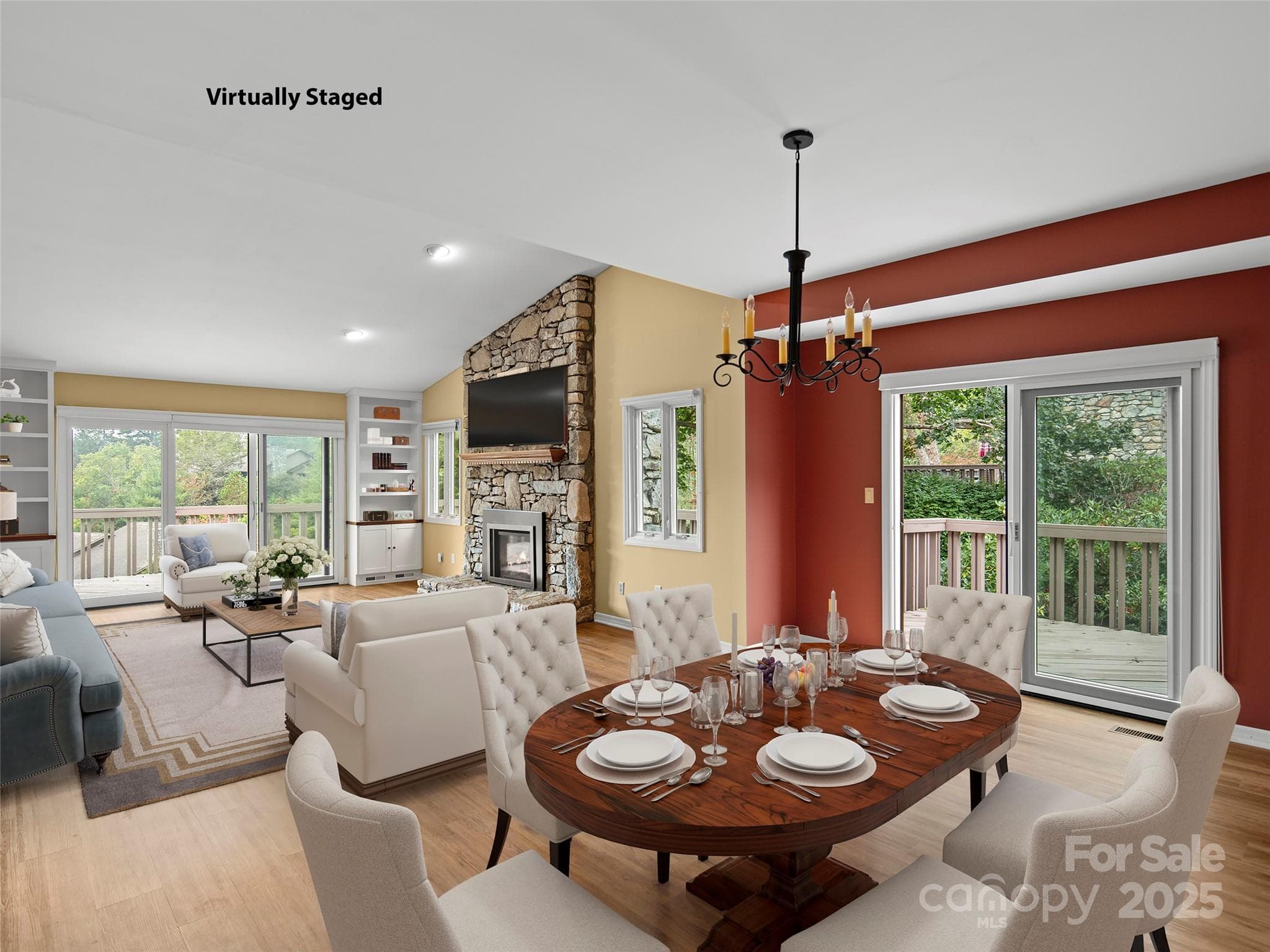 Great Room Virtually staged - Asheville