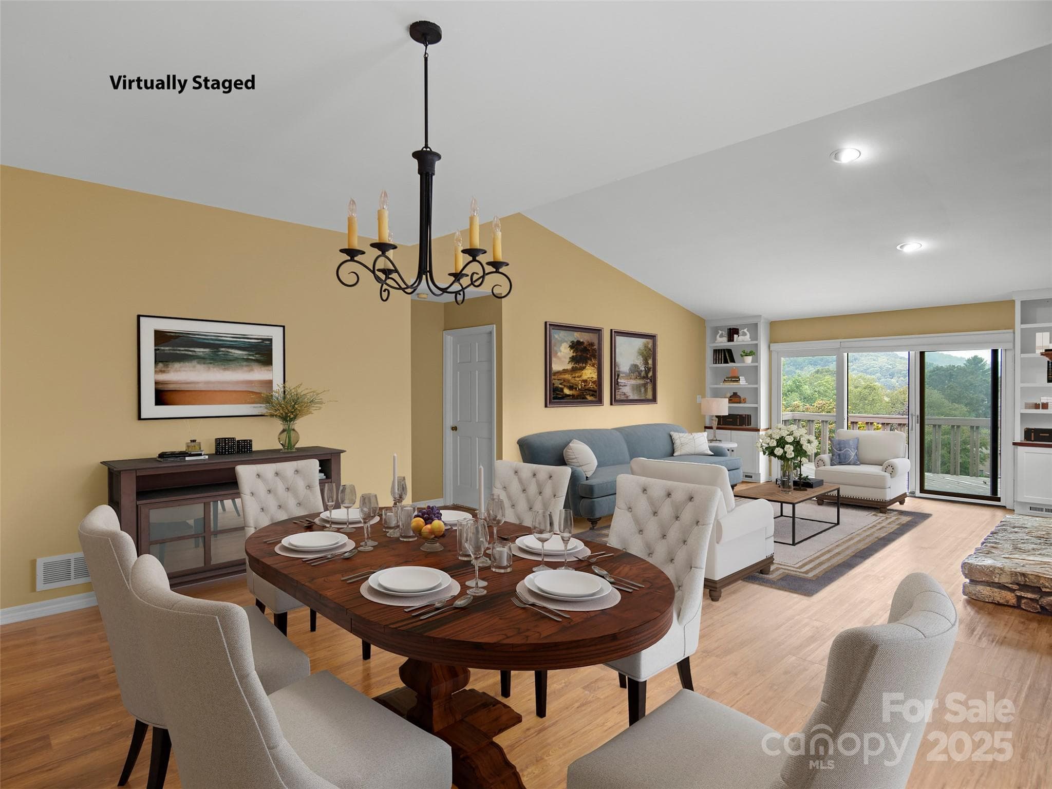 Great Room Virtually staged - Asheville