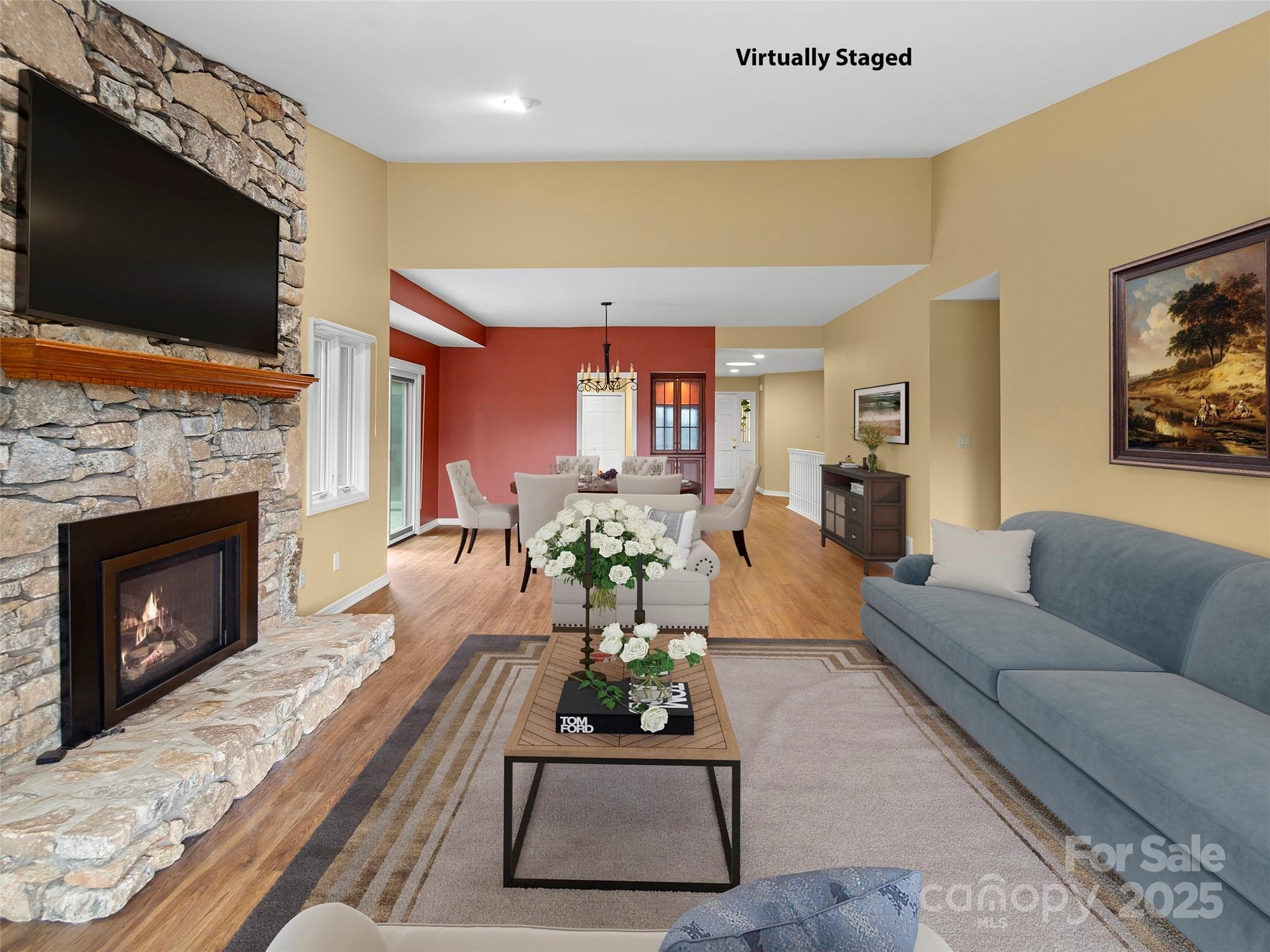 Great Room Virtually staged - Asheville