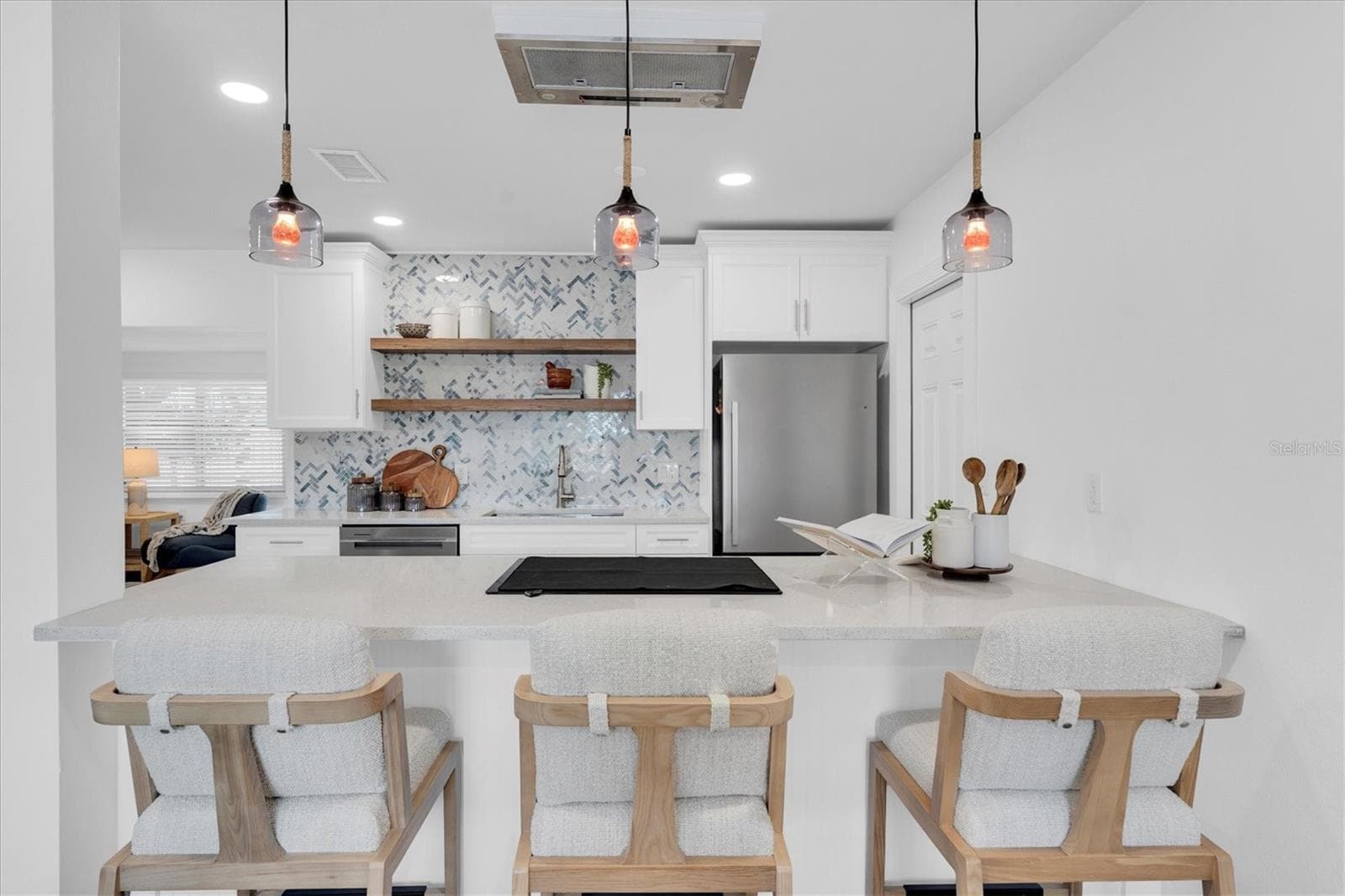 Kitchen Island with Breakfast Bar - 197 LIDO DR, ST PETE BEACH