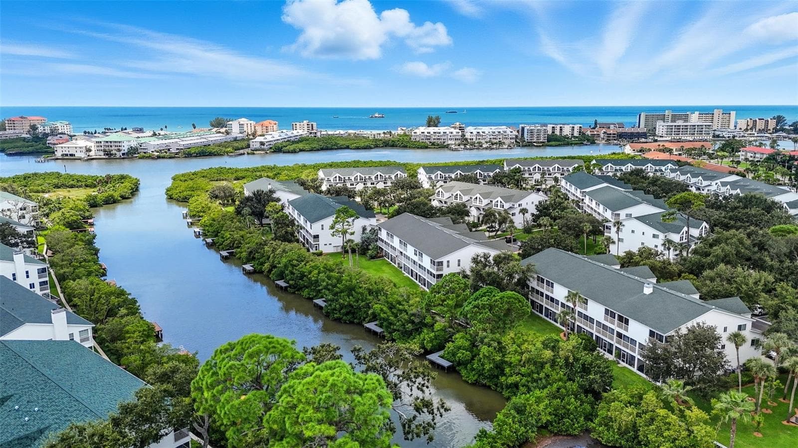 Waterfront setting with community docks, Intracoastal and Gulf beyond - 14879 SEMINOLE TRL, SEMINOLE