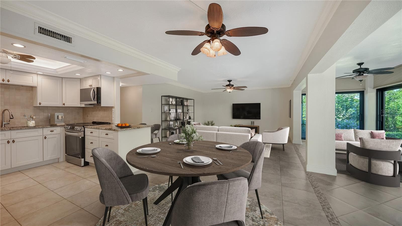 Virtually staged dining room. - 225 HOURGLASS WAY #103, SARASOTA