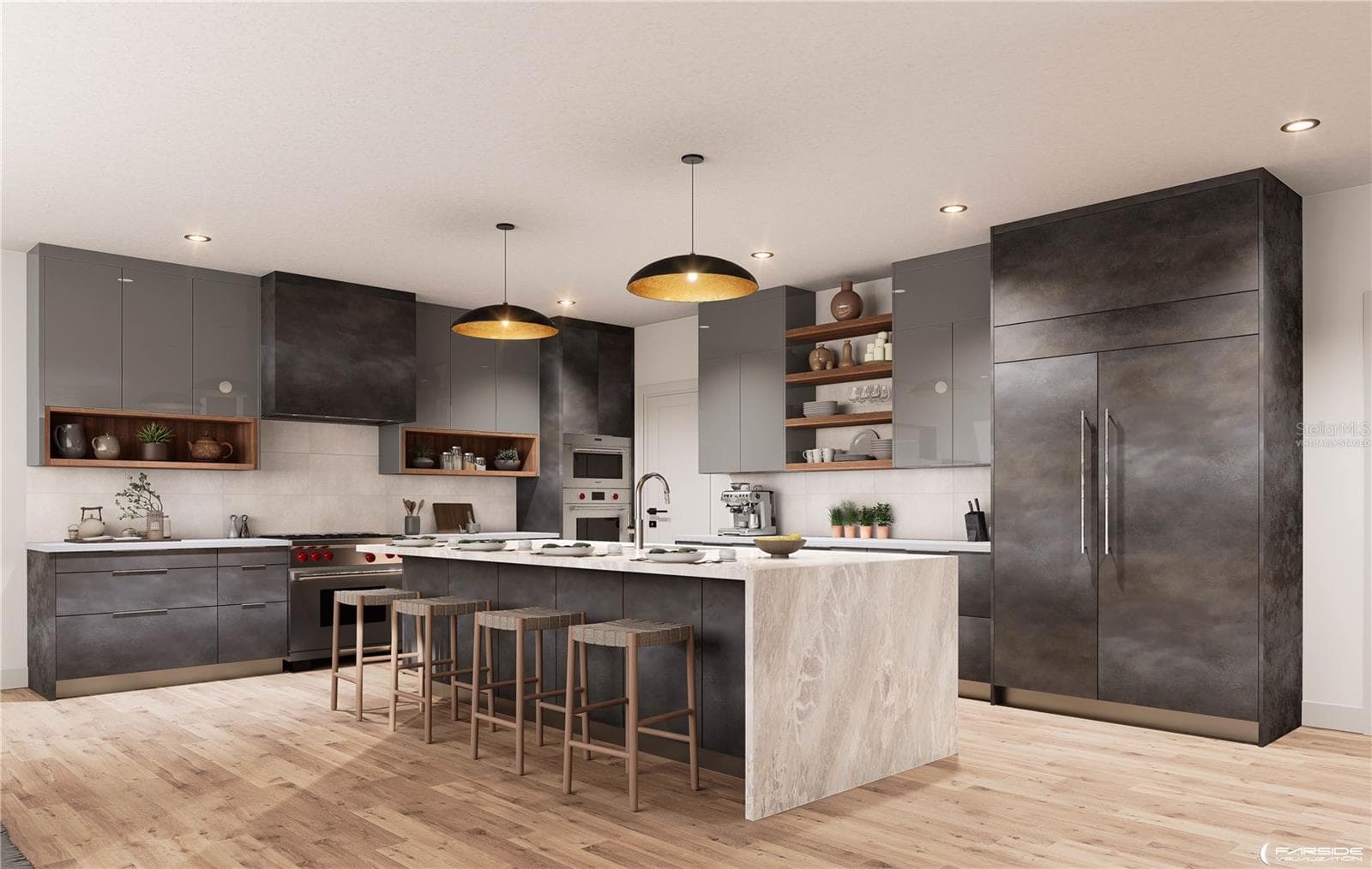 Designer Kitchen - Virtually Staged - 1759 WALDEMERE ST, SARASOTA