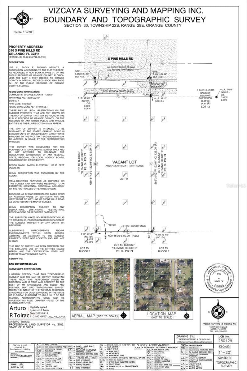 Land at 310 N PINE HILLS RD, ORLANDO, photo 2 of 3