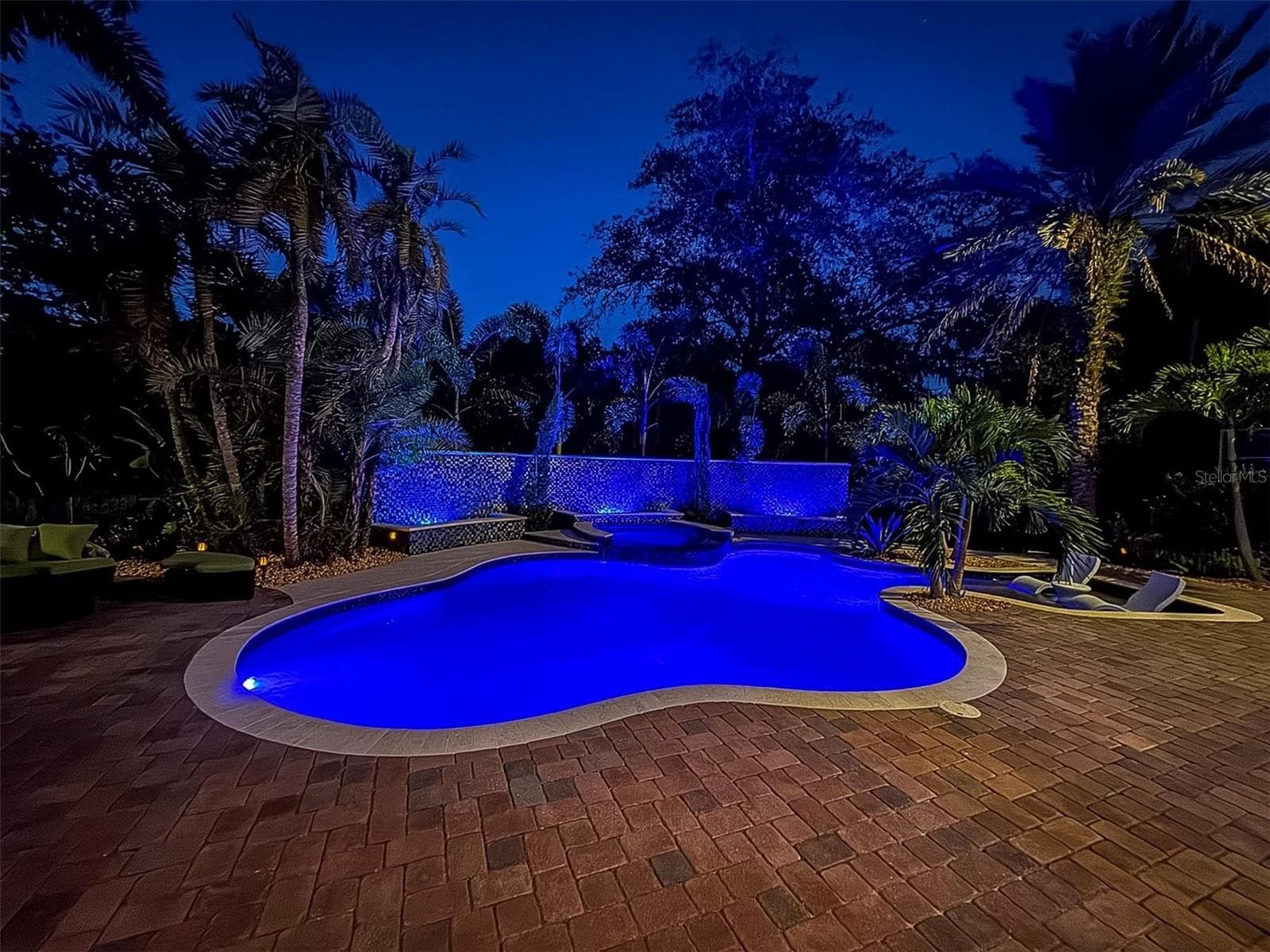 Pool at Night - 2861 ROEHAMPTON CLOSE, TARPON SPRINGS