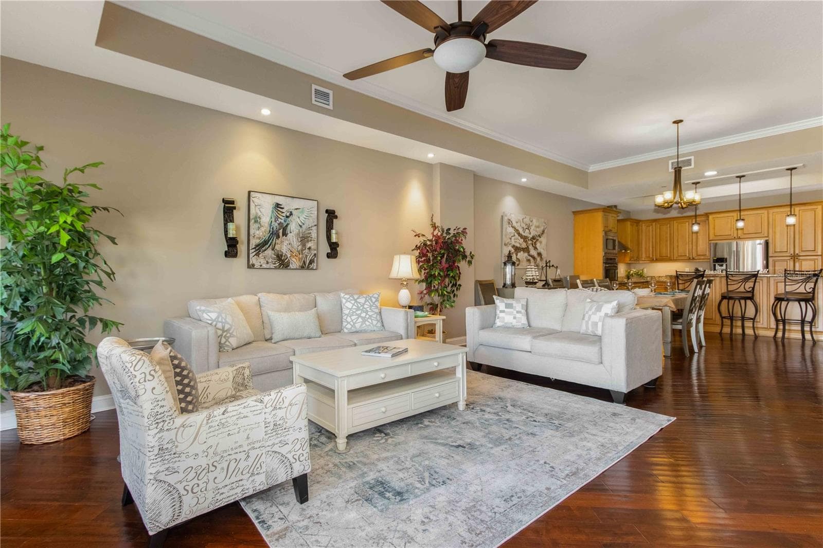 LIVING ROOM ADJACENT KITCHEN - 202 WINDWARD PSGE #603, CLEARWATER BEACH