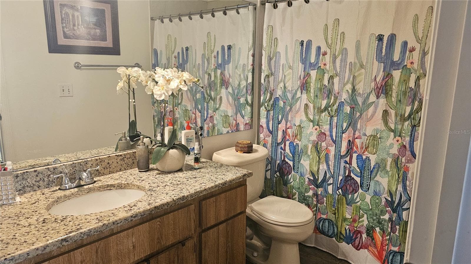 Guest Bathroom with granite and shower and tub - 9906 SURREY RIDGE RD, ORLANDO