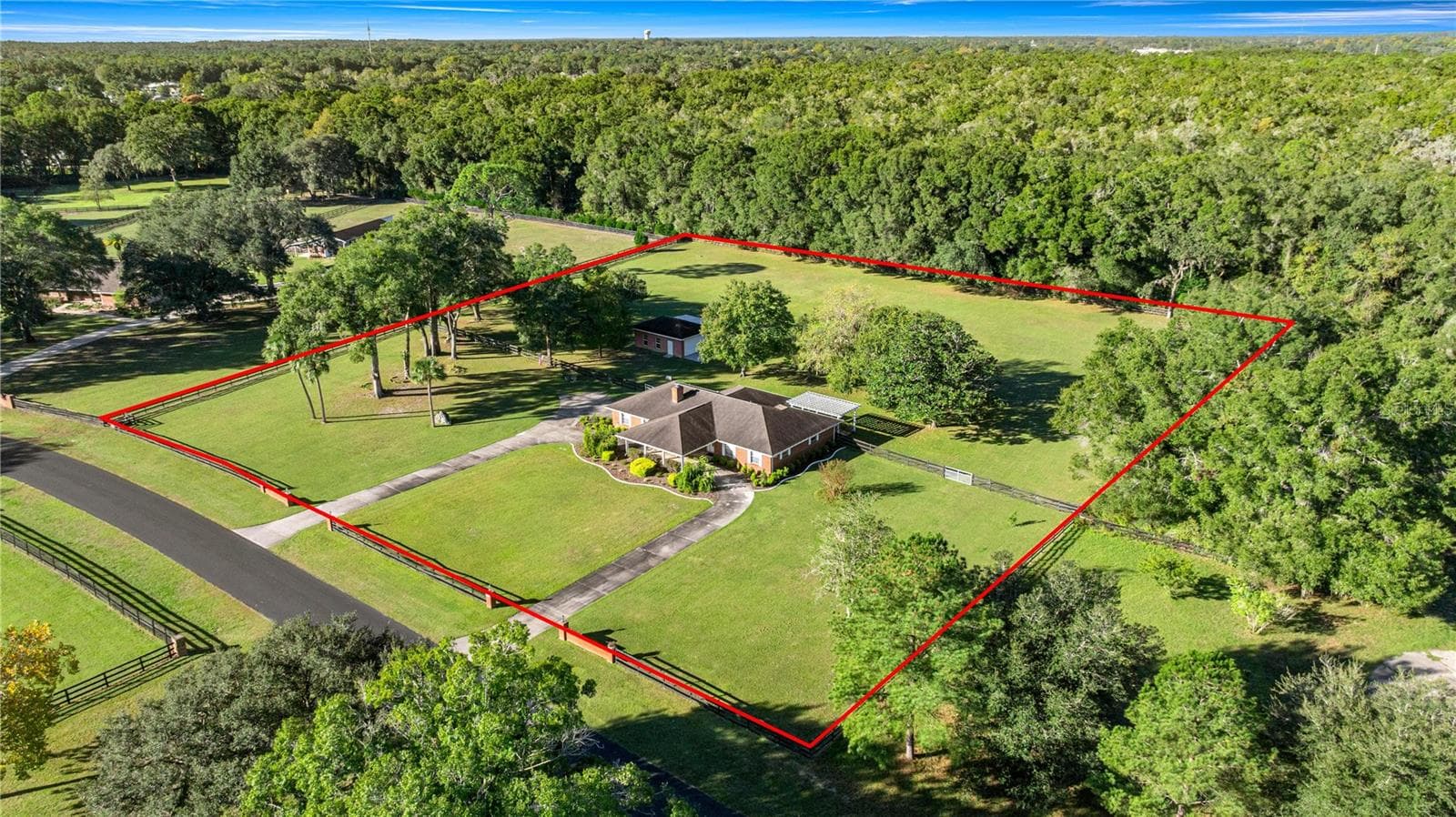THE VIEW OF THE 3.41 ACRES PROPERTY - DRONE VIEW - 9812 SW 74TH AVE, OCALA