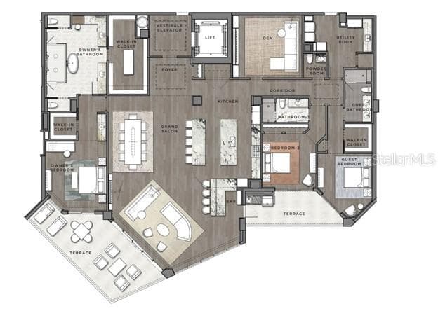 Floorplan - 1000 BENJAMIN FRANKLIN DR #904, SARASOTA