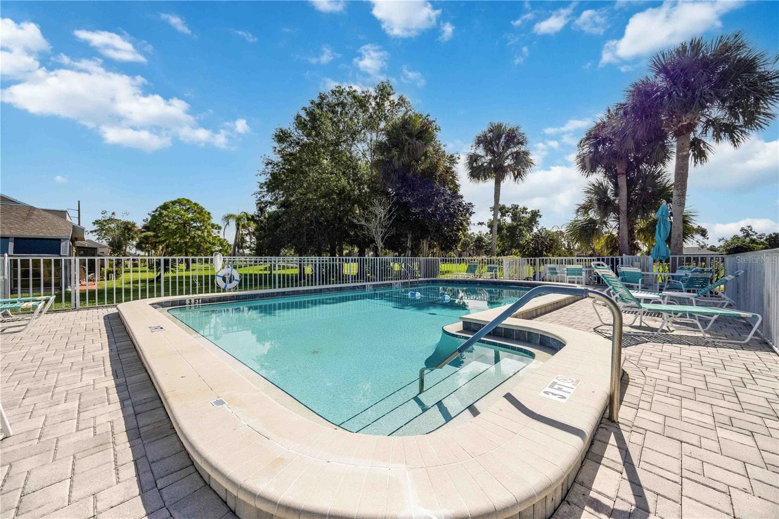 Community pool a few steps from the back porch - 2767 HORSESHOE CT #Q-3, SARASOTA