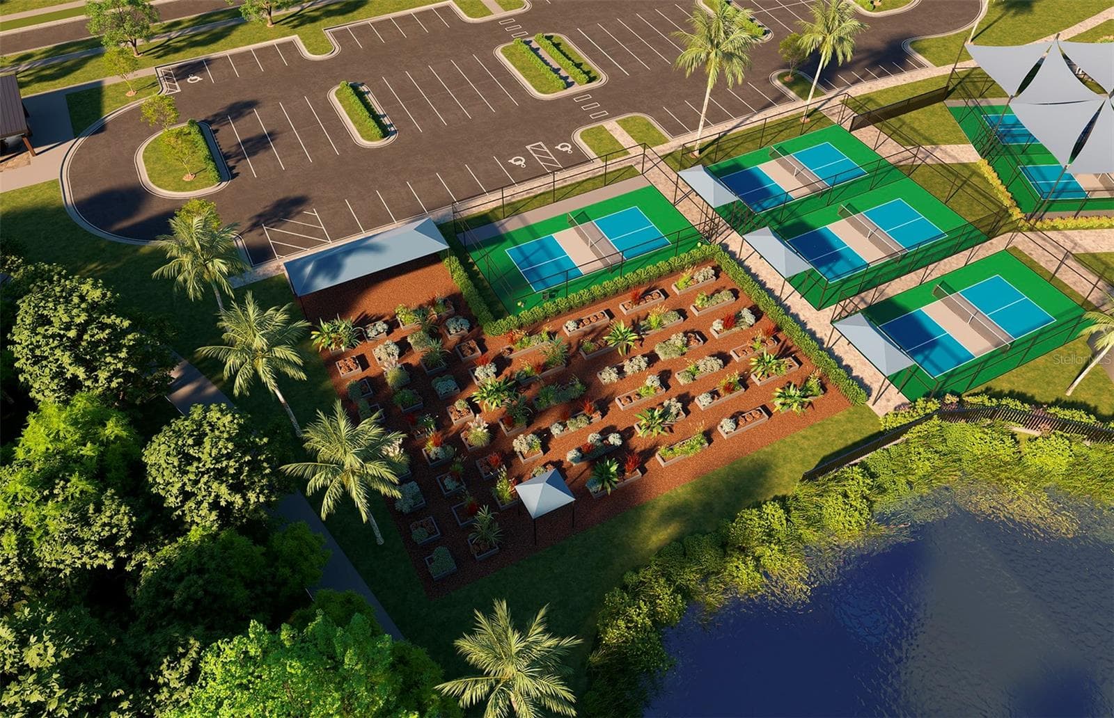 Garden & Pickleball Courts - 16412 RUSTIC SKY DR, SPRING HILL