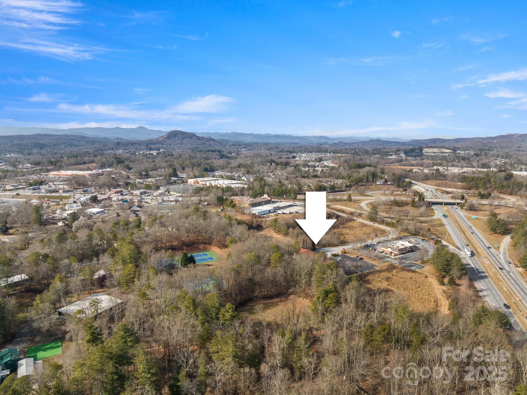 Arrow pointing at the Red Roof Inn, Lot D is to the right fronting I-26! - Hendersonville
