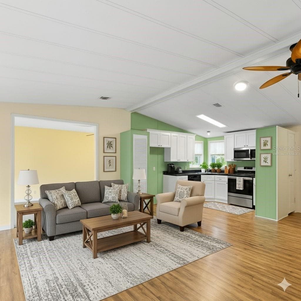 (Virtually Staged) KitchenLiving_154RarotongaRd_NorthPort_OpenConcept.jpg - 154 RAROTONGA RD, NORTH PORT