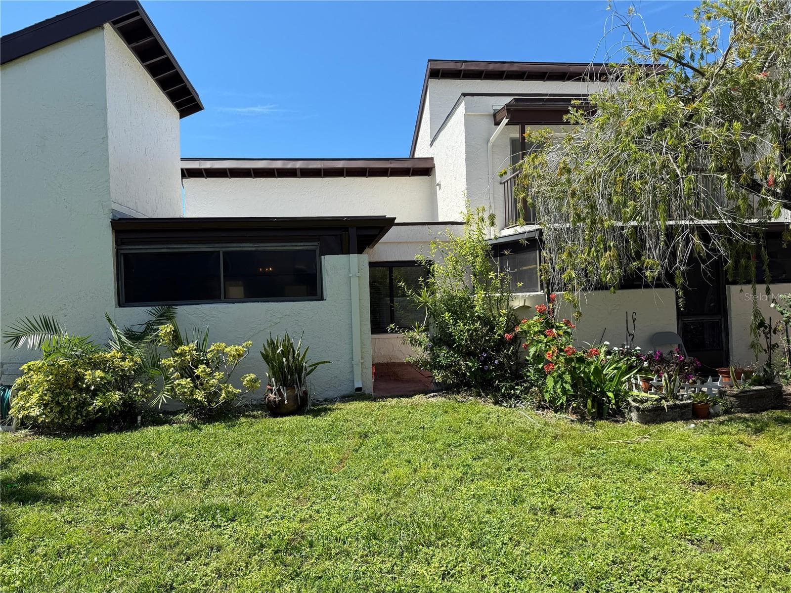 From the greenbelt looking into your patio, nice privacy. - 2207 BELLEAIR RD #B22, CLEARWATER