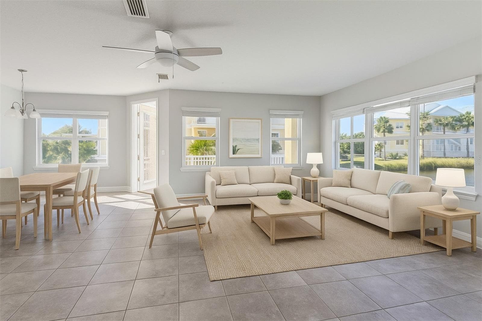 Virtually Staged Living Room and Dining Room - 3418 79TH STREET CIR W #101, BRADENTON