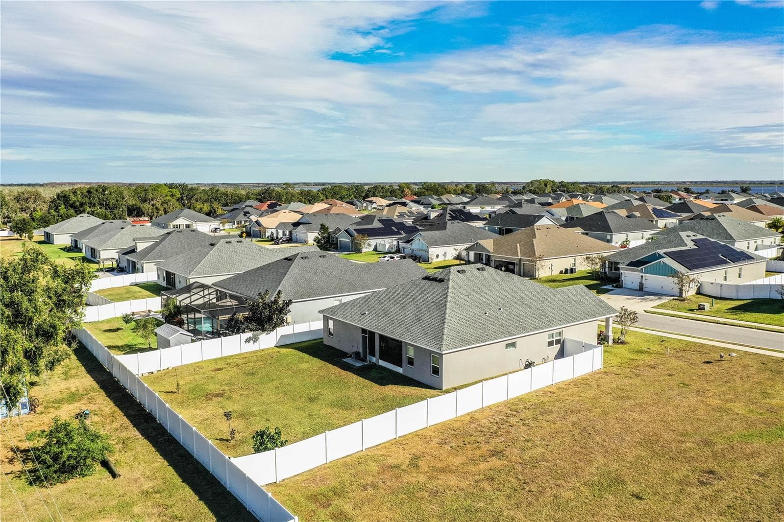 Aerial of backyard - 261 WALKERS POINT DR, AUBURNDALE