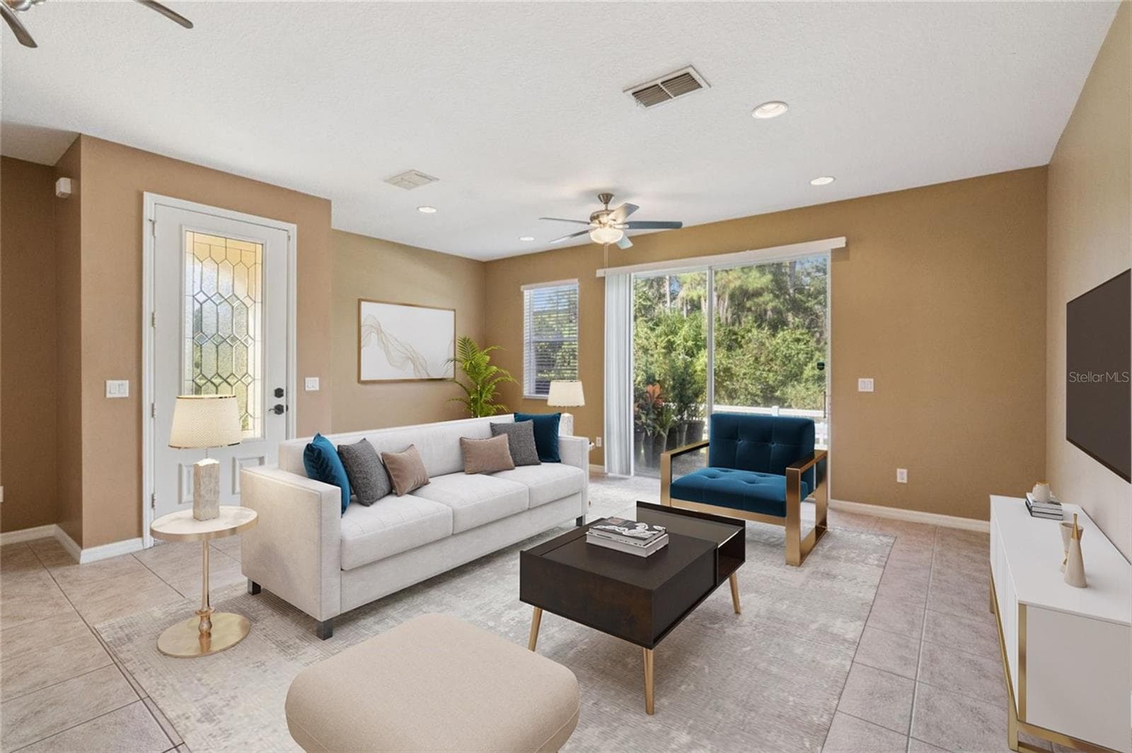 Living Room Virtual Staged - 10376 FALLSGROVE ST, ORLANDO