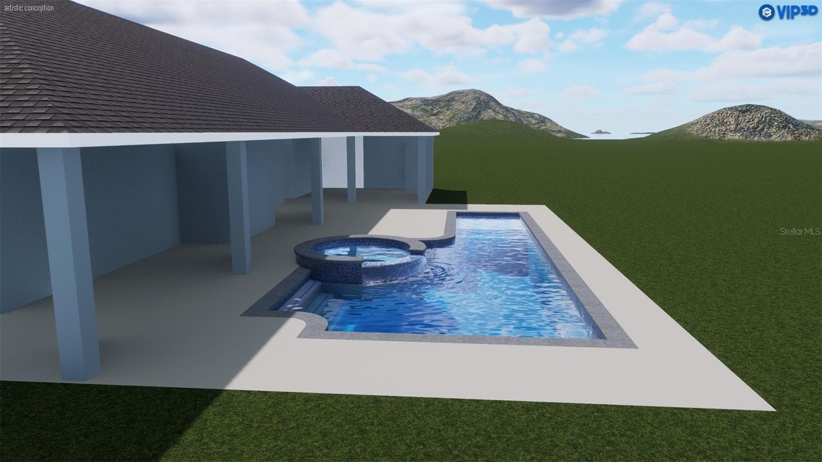 Pool Rendering - 5189 SW 125TH CIR, ARCHER