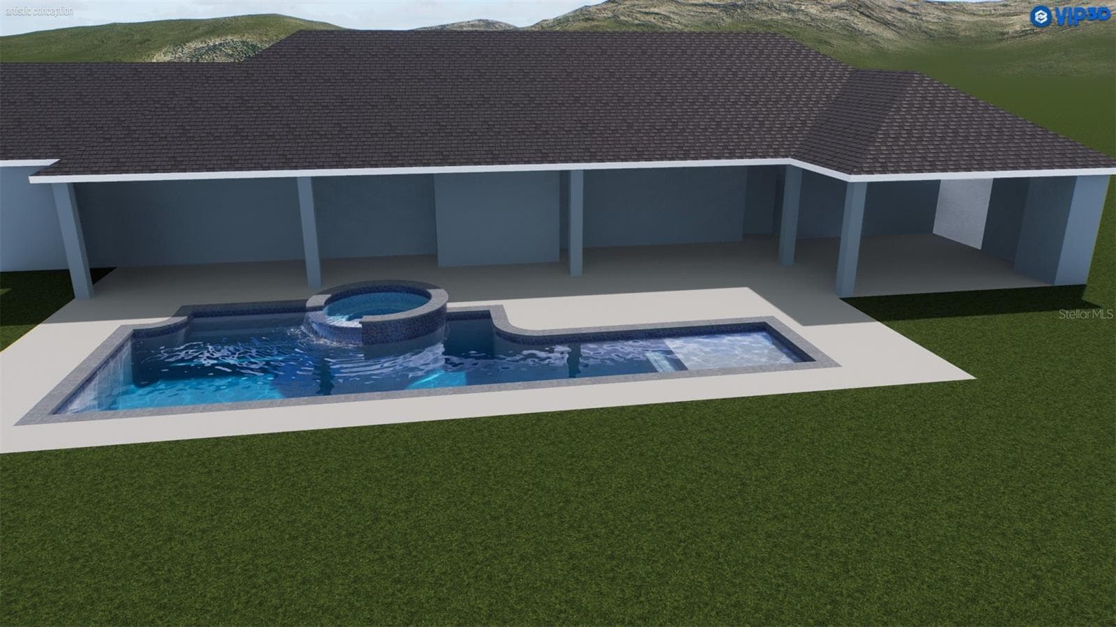 Pool Rendering - 5189 SW 125TH CIR, ARCHER