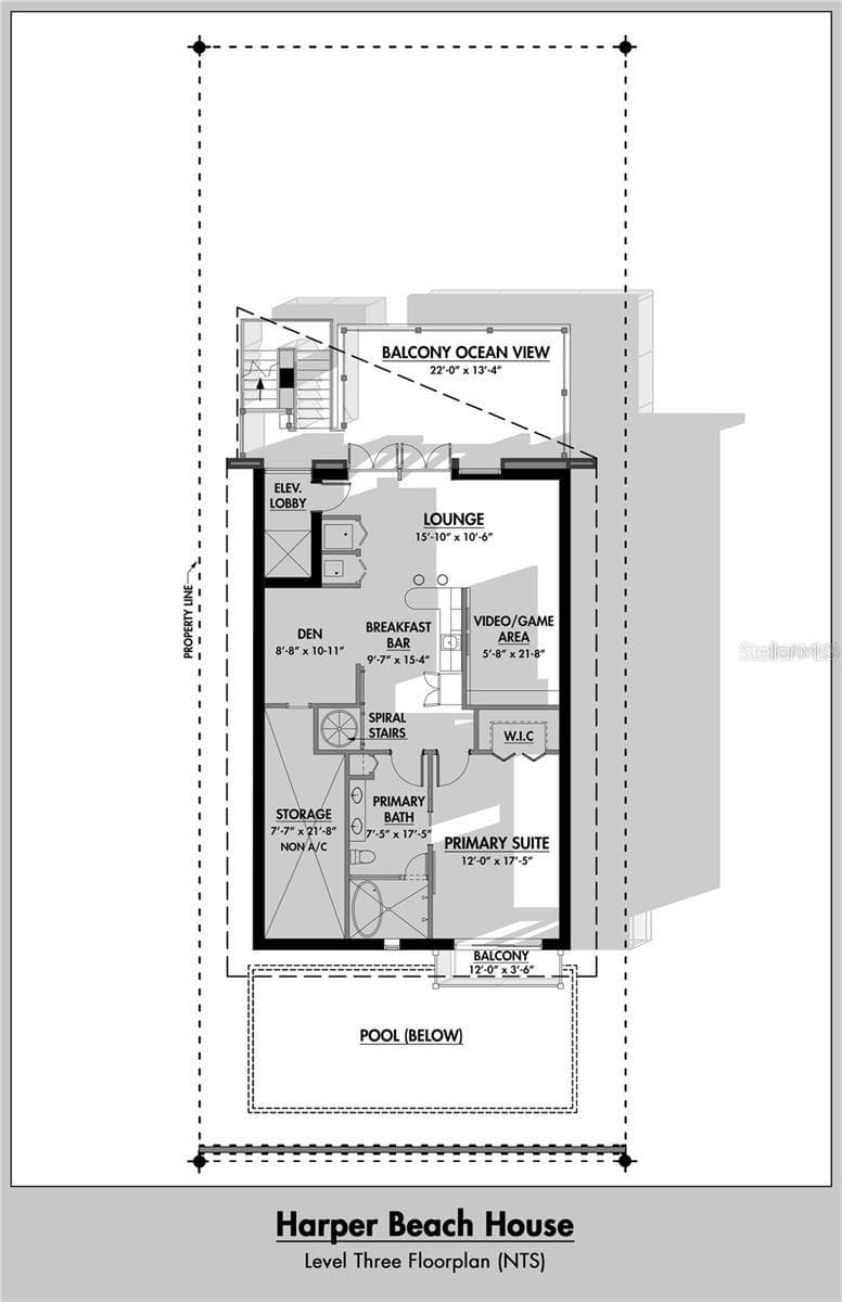 Level Three Floorplan - 6604 S ATLANTIC AVE, NEW SMYRNA BEACH