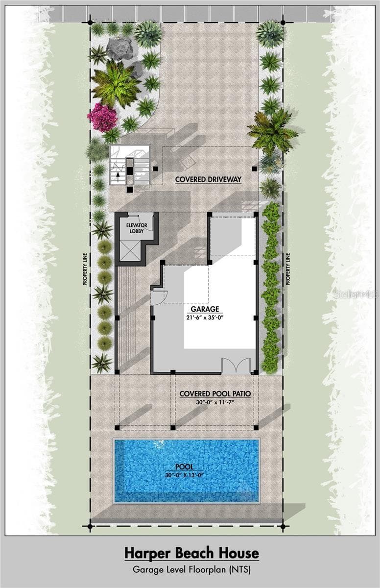 Garage Level Floorplan - 6604 S ATLANTIC AVE, NEW SMYRNA BEACH