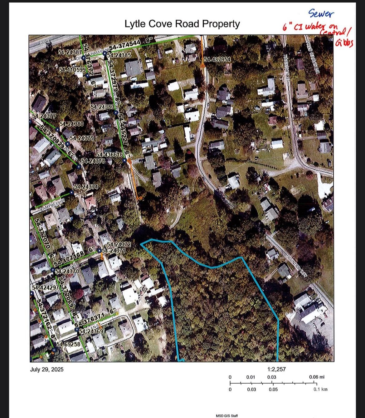 Water and Sewer Proximity. Picture does not show full Right Of Way. See Survey - 000 Lytle Cove Road, Swannanoa