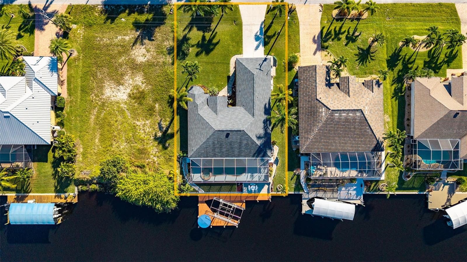 Drone shot of home - 430 NW 39TH AVE, CAPE CORAL