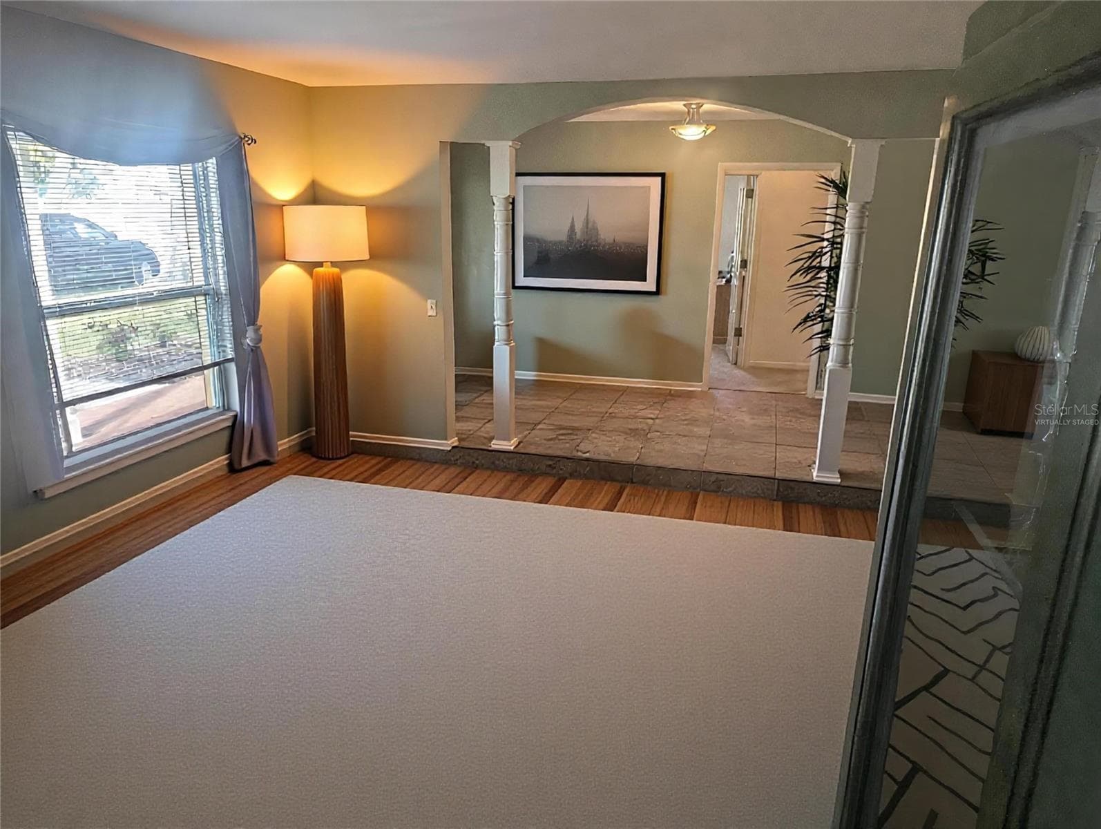 Living Room Virtually Staged-no furniture - 5710 S BERNIE ST, TAMPA