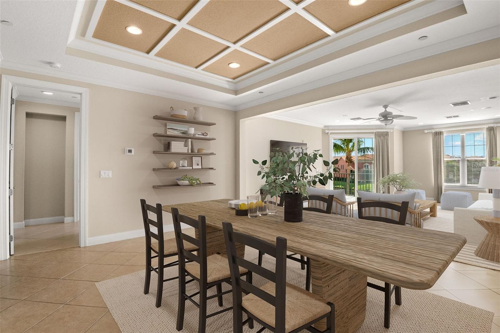 Virtually staged; Dining Room - Living Room combination. - 8 ACADEMY WAY S #123, ST PETERSBURG