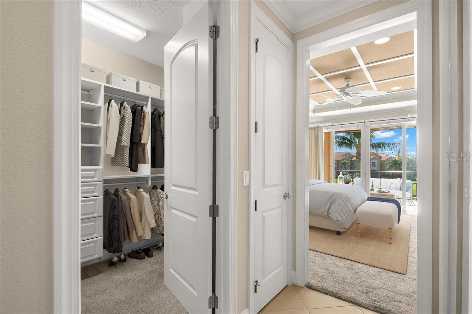 Virtually staged; approaching Main Bedroom. - 8 ACADEMY WAY S #123, ST PETERSBURG