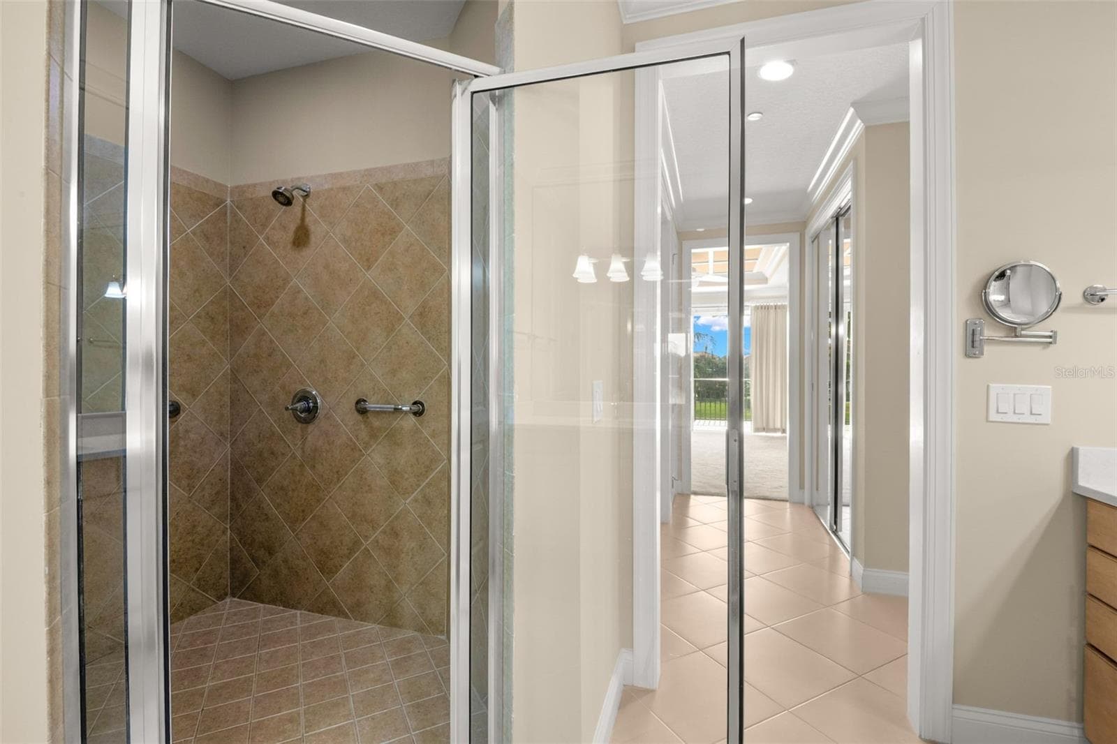 Oversized shower in Owner's Bath. - 8 ACADEMY WAY S #123, ST PETERSBURG