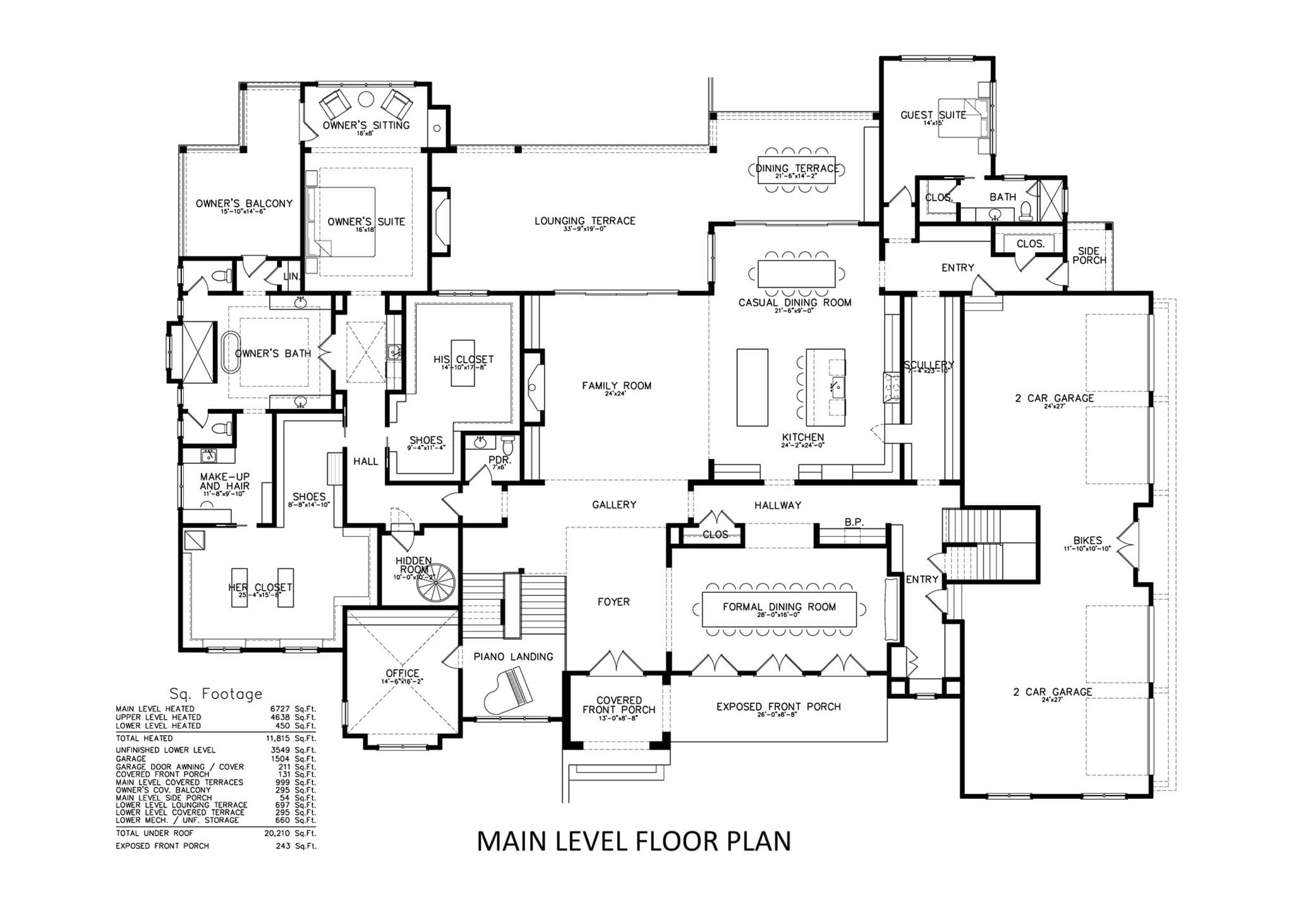 Main Level Floor Plan - 6012 Hathaway Lane, Waxhaw