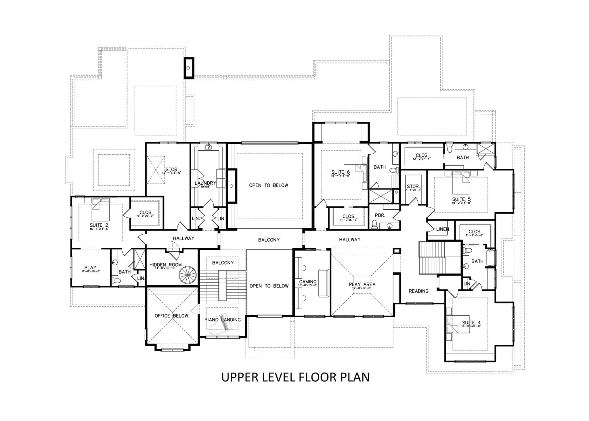 Upper Level Floor Plan - 6012 Hathaway Lane, Waxhaw