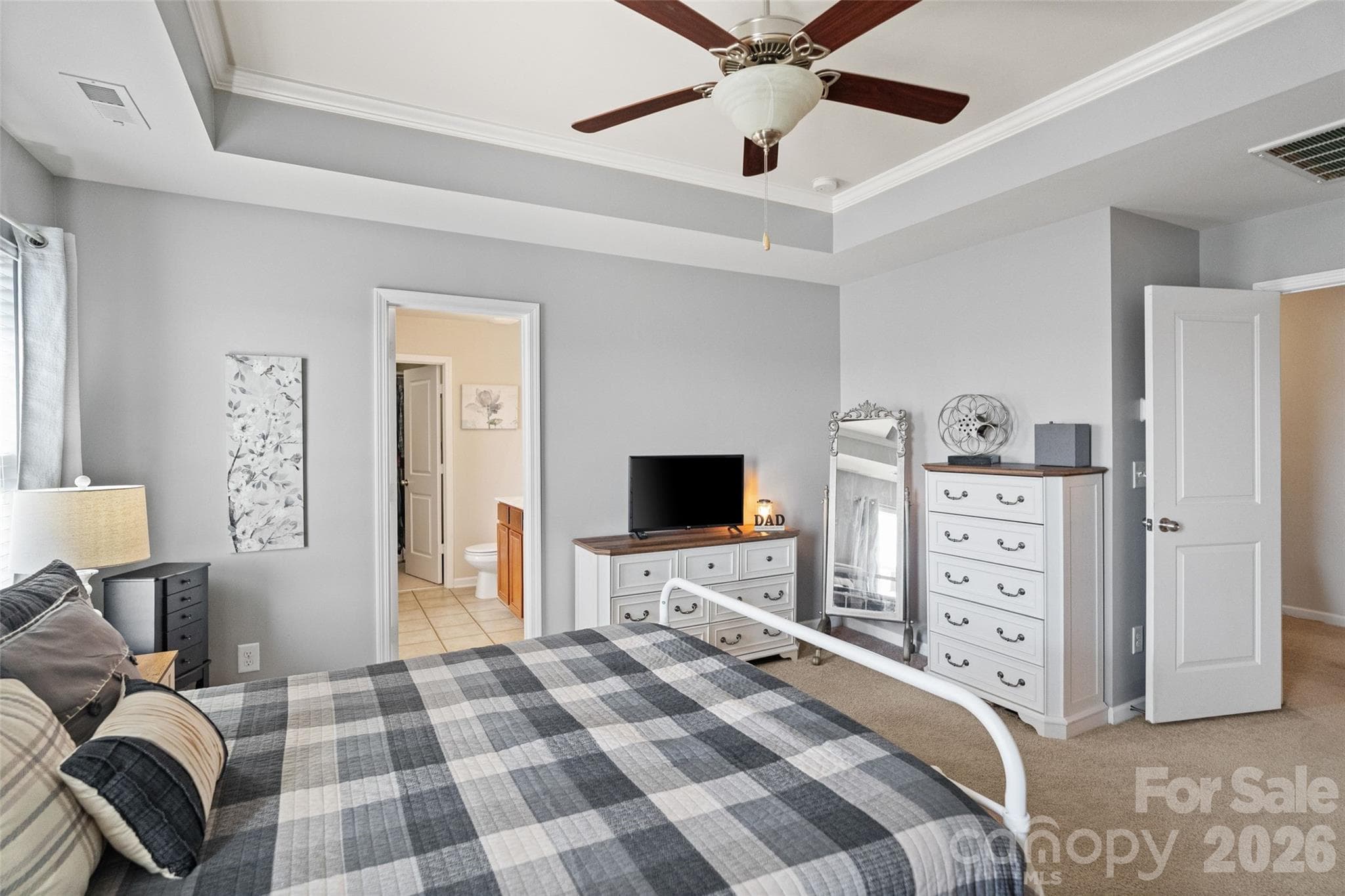 primary bedroom with French Door entrance - 3825 Quay Court, Gastonia