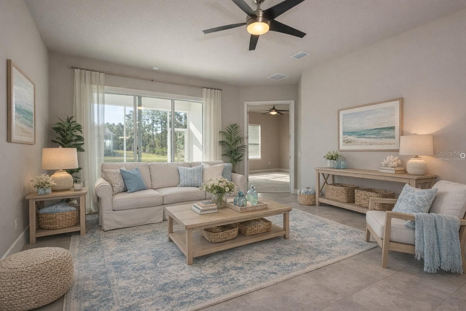 VIRTUALLY STAGED LIVING ROOM - 3 NEWHAVEN LN, ORMOND BEACH