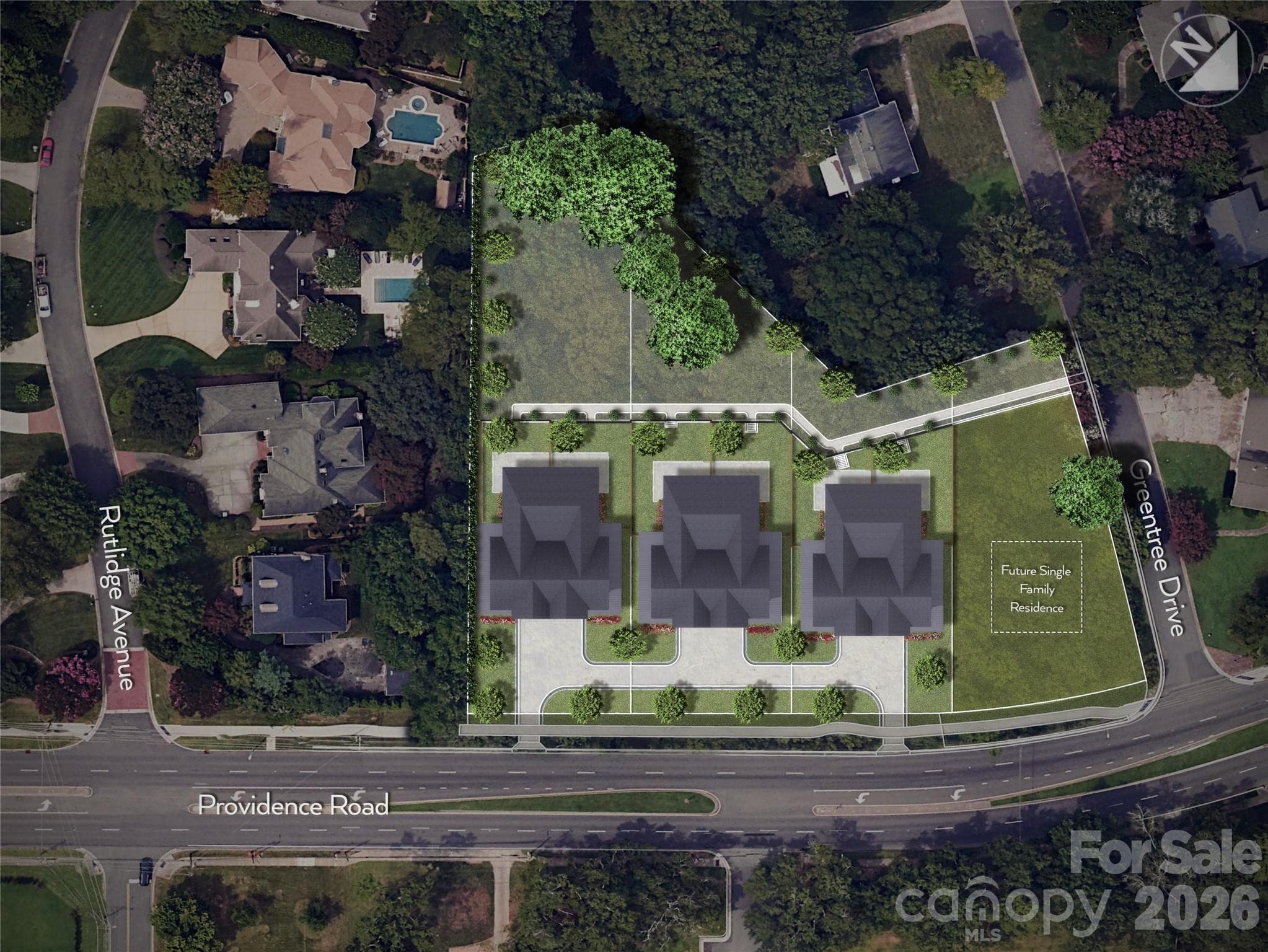 GreenTree Manor Site Plan - Model Home: 3204 Sharon View Road, Charlotte, NC 28210 - Charlotte