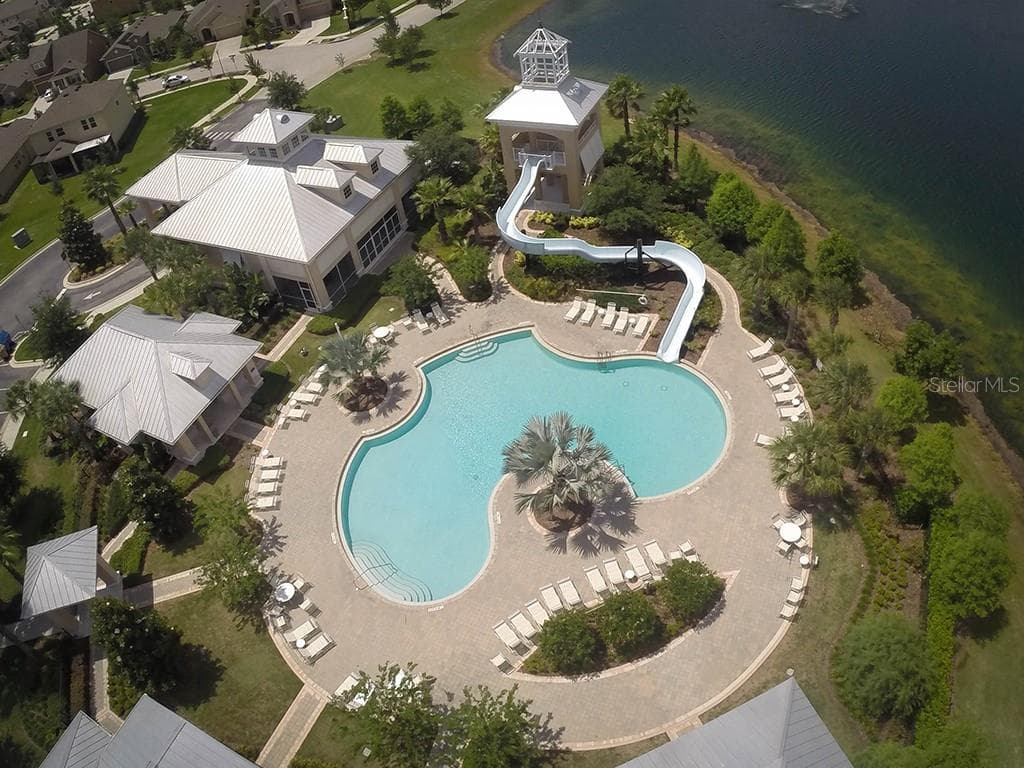 Resort-Style Pool Featuring a Thrilling Waterslide - 417 BLUE CYPRESS DR, GROVELAND