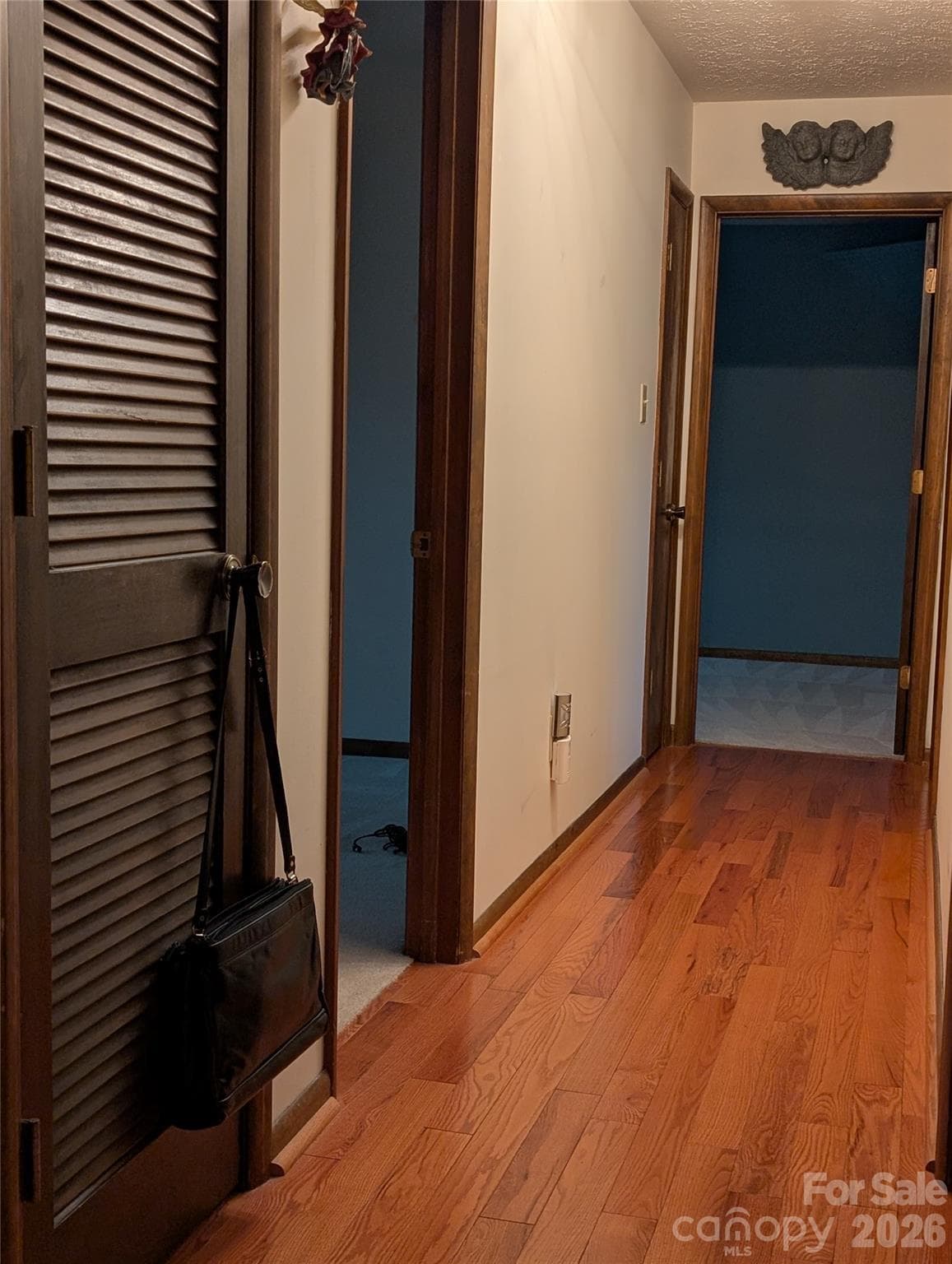 Upper hallway with wood floors - 3065 Woodstream Drive, Valdese